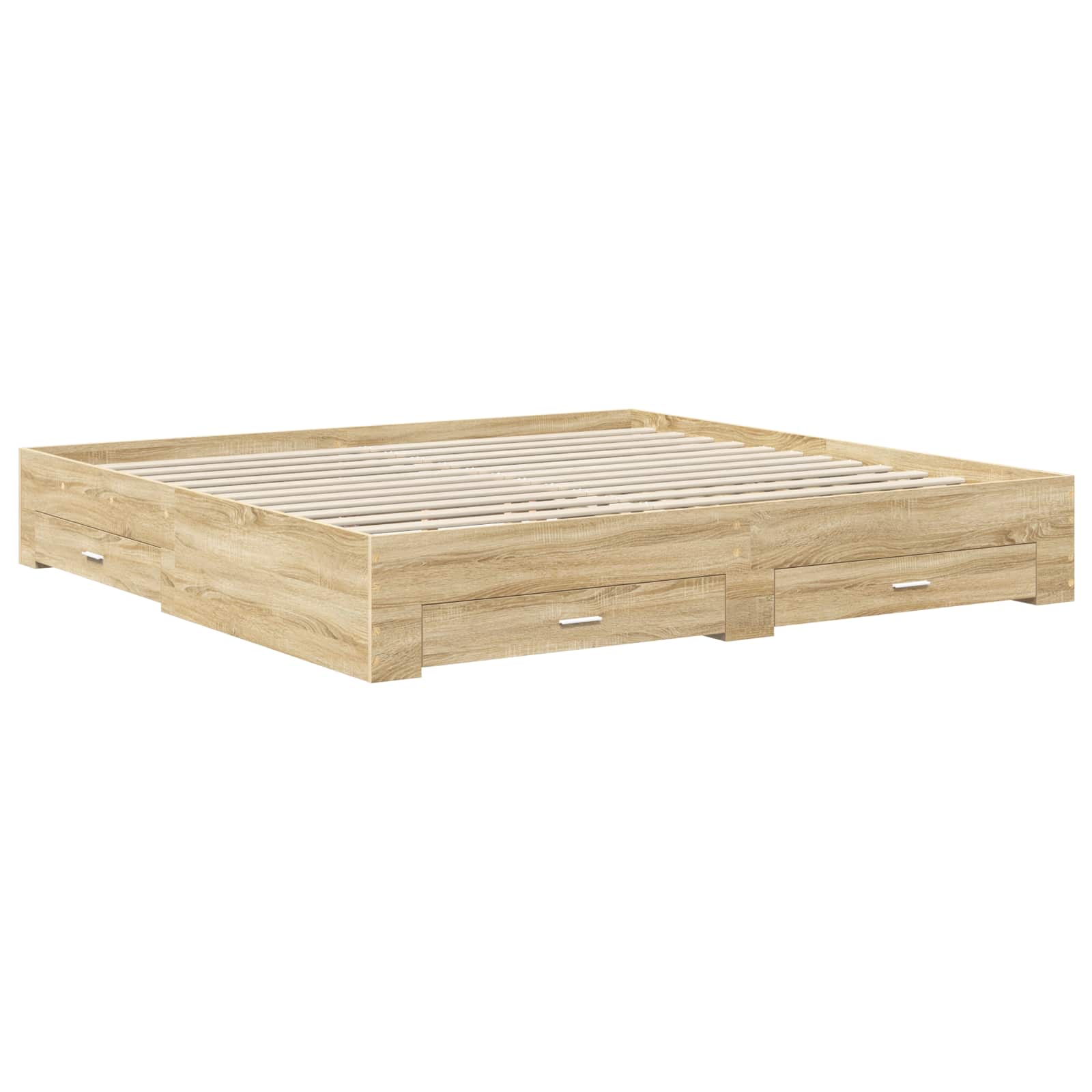 Bedframe met lade met hoofdeinde met opslag Bewerkt hout
