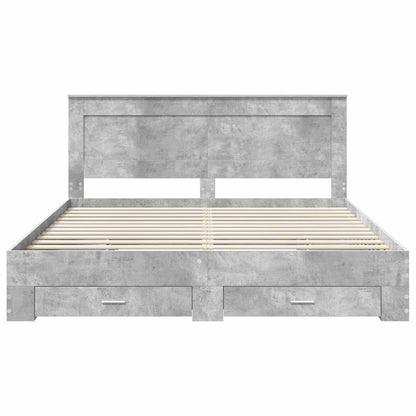 Bedframe met lade met hoofdeinde met opslag Bewerkt hout