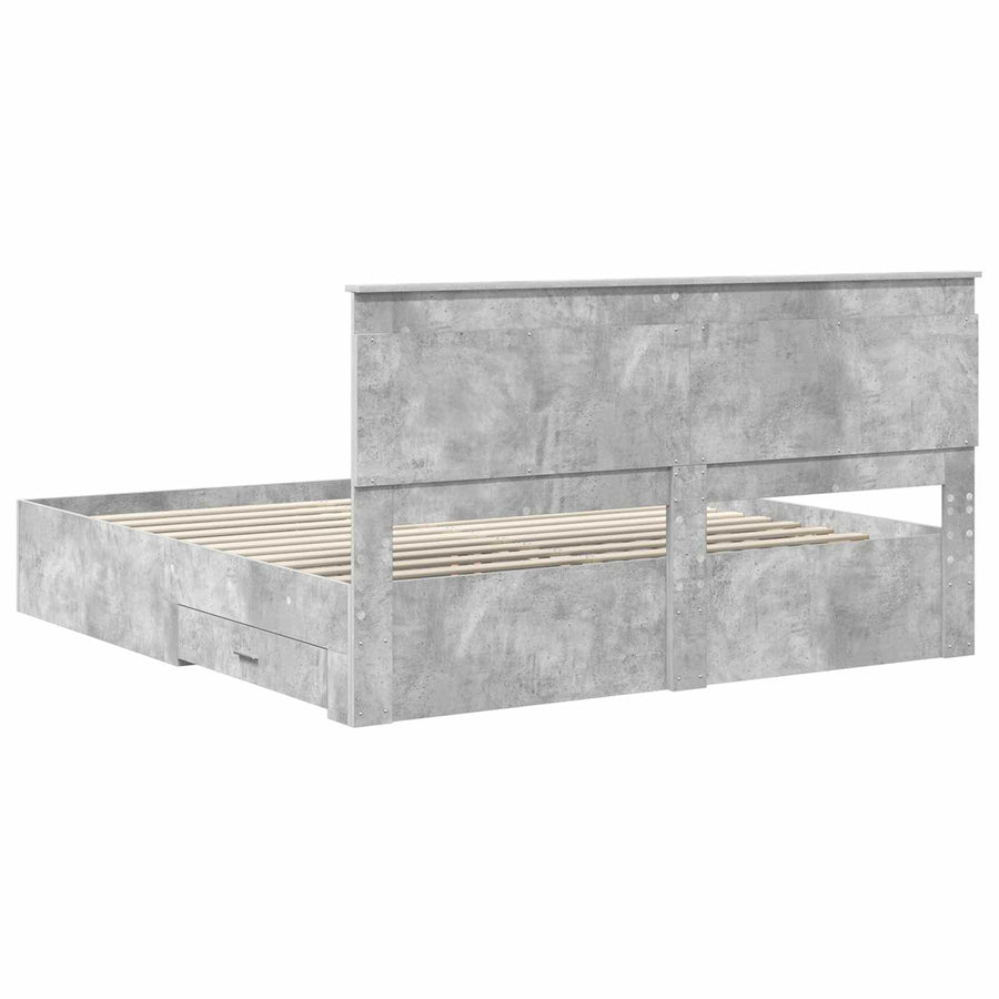 Bedframe met lade met hoofdeinde met opslag Bewerkt hout