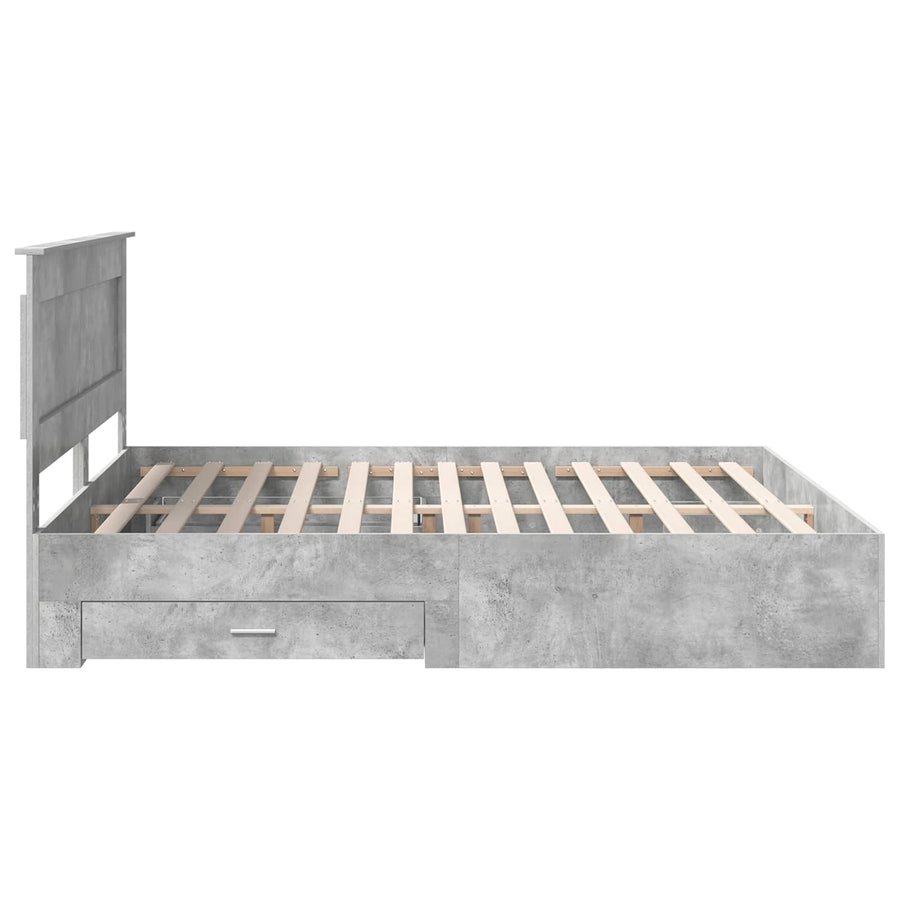 Bedframe met lade met hoofdeinde met opslag Bewerkt hout