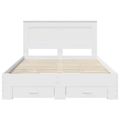 Bedframe met lade met hoofdeinde met opslag Bewerkt hout
