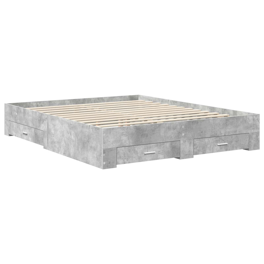 Bedframe met lade met hoofdeinde met opslag Bewerkt hout