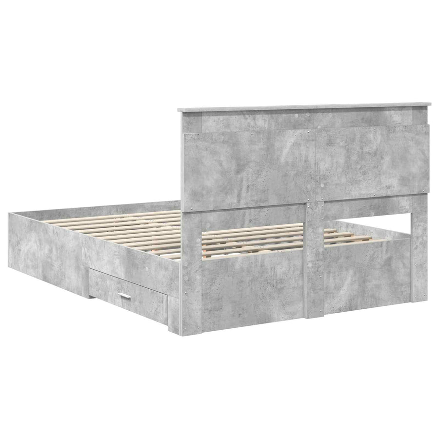 Bedframe met lade met hoofdeinde met opslag Bewerkt hout