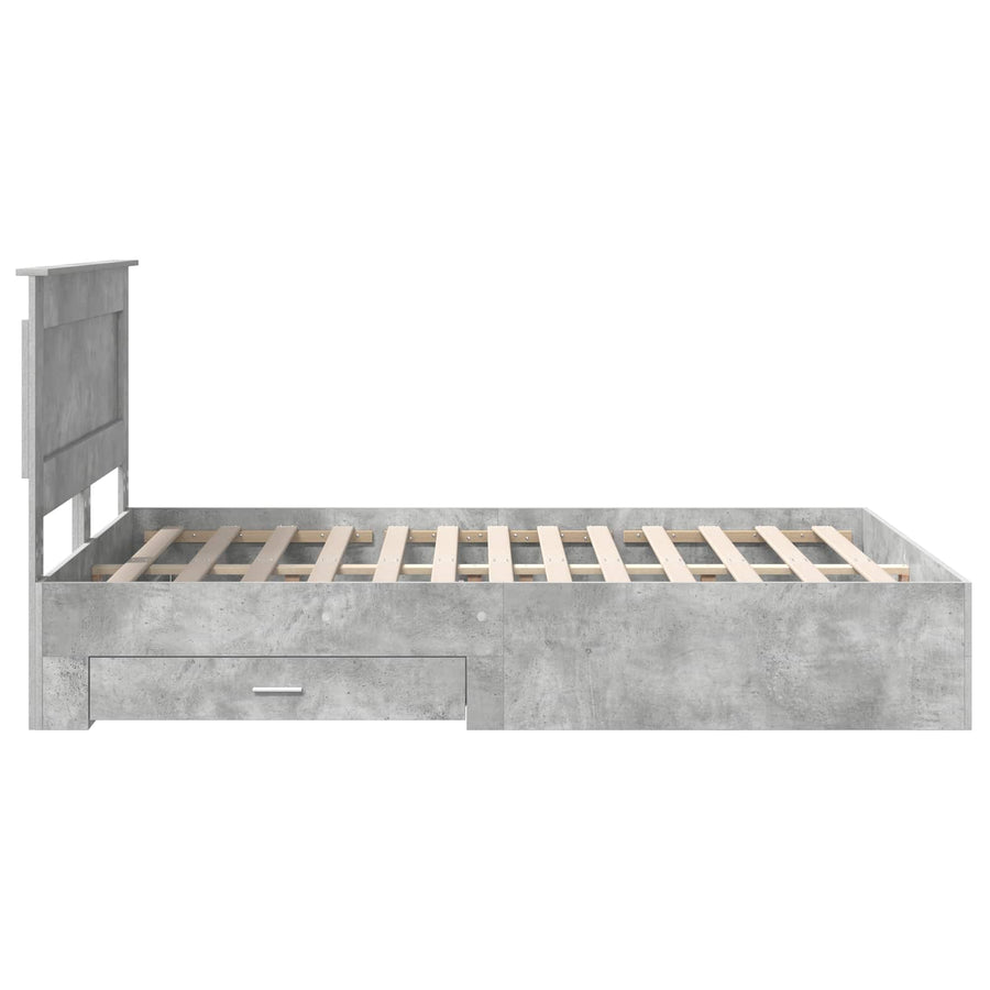 Bedframe met lade met hoofdeinde met opslag Bewerkt hout