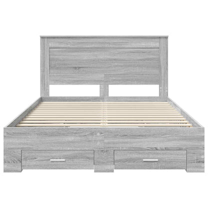 Bedframe met lade met hoofdeinde met opslag Bewerkt hout