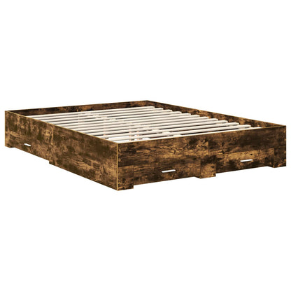 Bedframe met lade met hoofdeinde met opslag Bewerkt hout