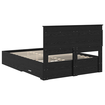 Bedframe met lade met hoofdeinde met opslag Bewerkt hout