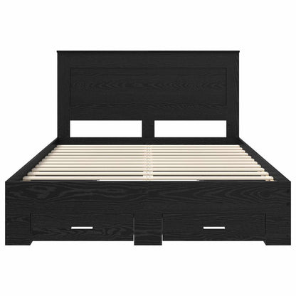 Bedframe met lade met hoofdeinde met opslag Bewerkt hout