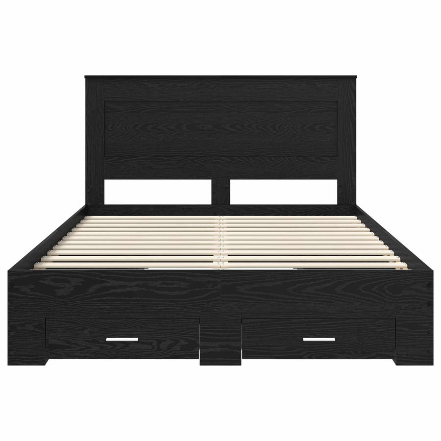 Bedframe met lade met hoofdeinde met opslag Bewerkt hout