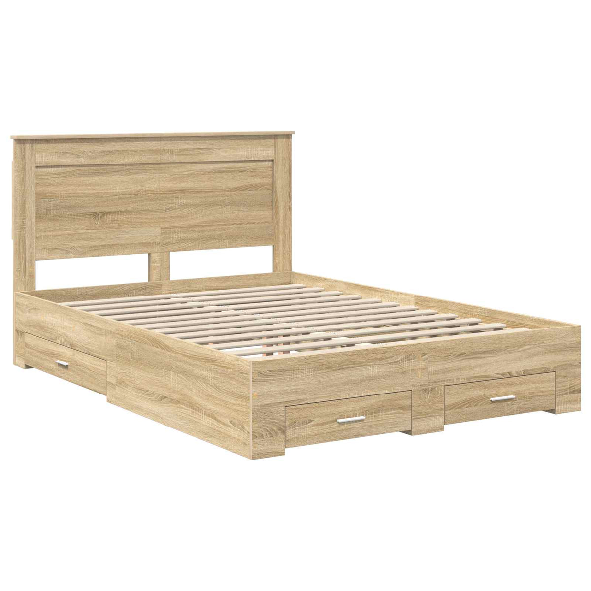 Bedframe met lade met hoofdeinde met opslag Bewerkt hout