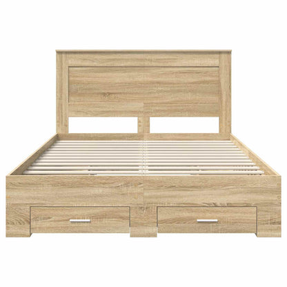 Bedframe met lade met hoofdeinde met opslag Bewerkt hout
