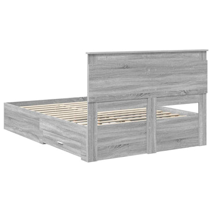 Bedframe met lade met hoofdeinde met opslag Bewerkt hout