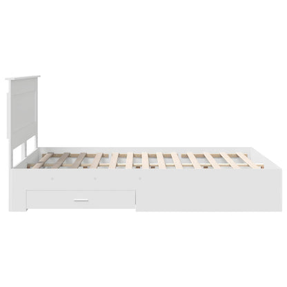 Bedframe met lade met hoofdeinde Wit 140 x 200 cm Bewerkt hout