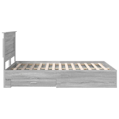 Bedframe met lade met hoofdeinde met opslag Bewerkt hout