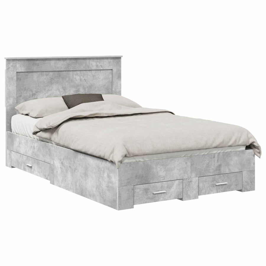 Bedframe met lade met hoofdeinde met opslag Bewerkt hout