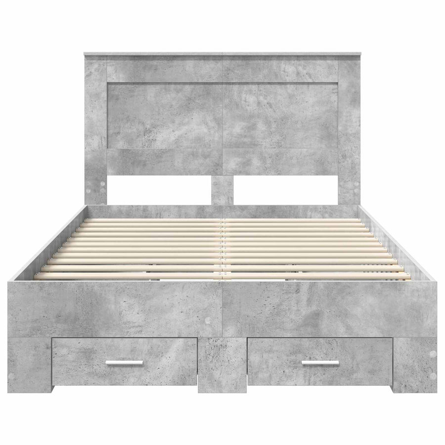 Bedframe met lade met hoofdeinde met opslag Bewerkt hout