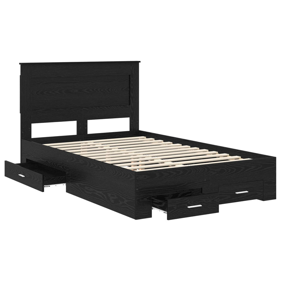 Bedframe met lade met hoofdeinde met opslag Bewerkt hout