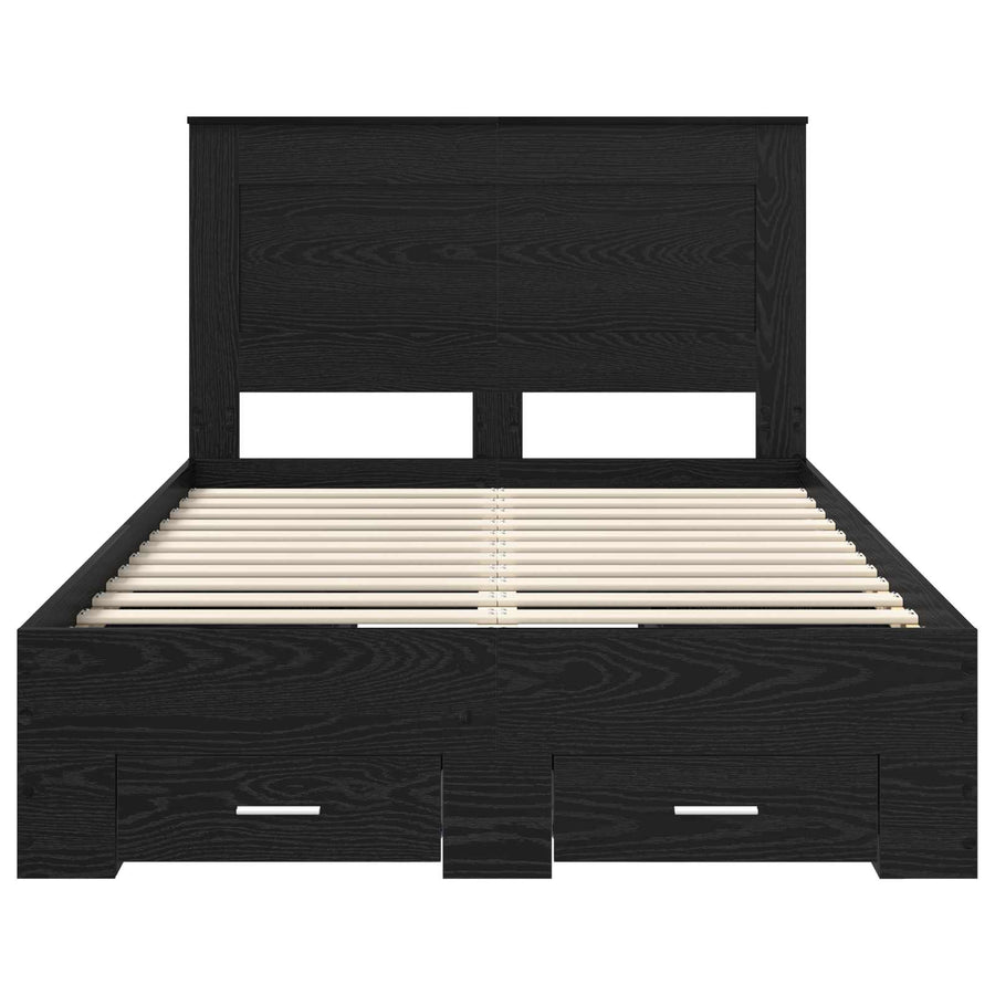 Bedframe met lade met hoofdeinde met opslag Bewerkt hout