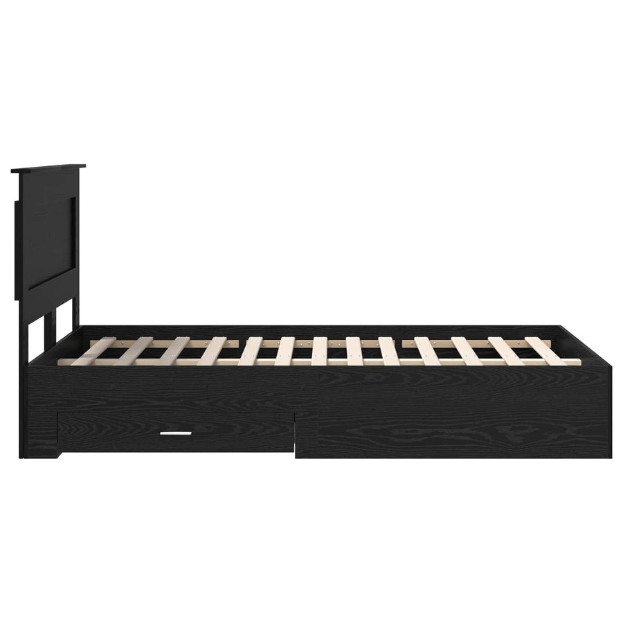 Bedframe met lade met hoofdeinde met opslag Bewerkt hout