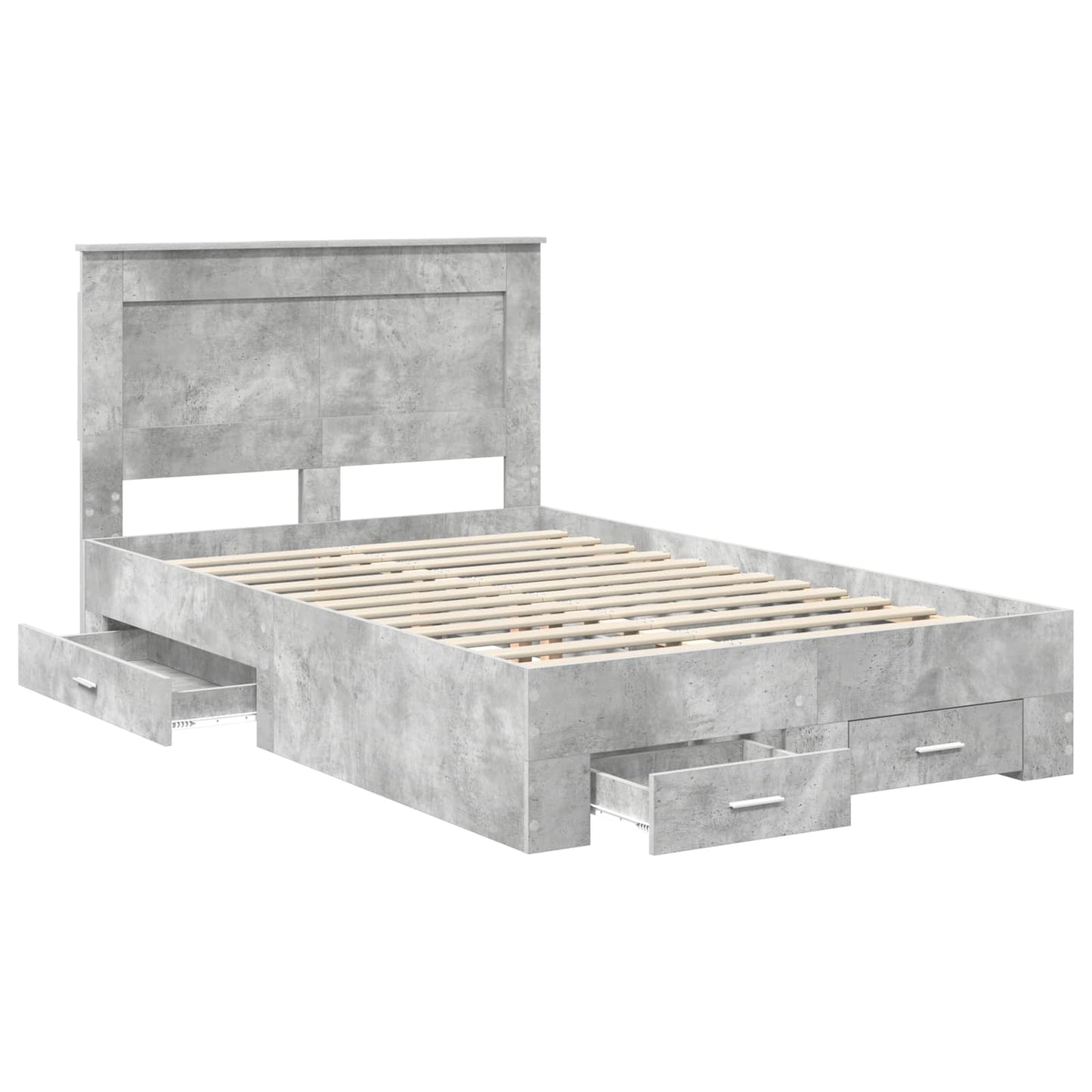 Bedframe met lade met hoofdeinde met opslag Bewerkt hout