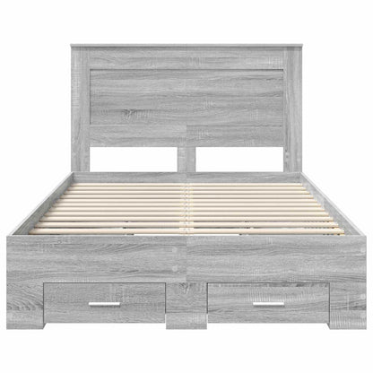 Bedframe met lade met hoofdeinde met opslag Bewerkt hout
