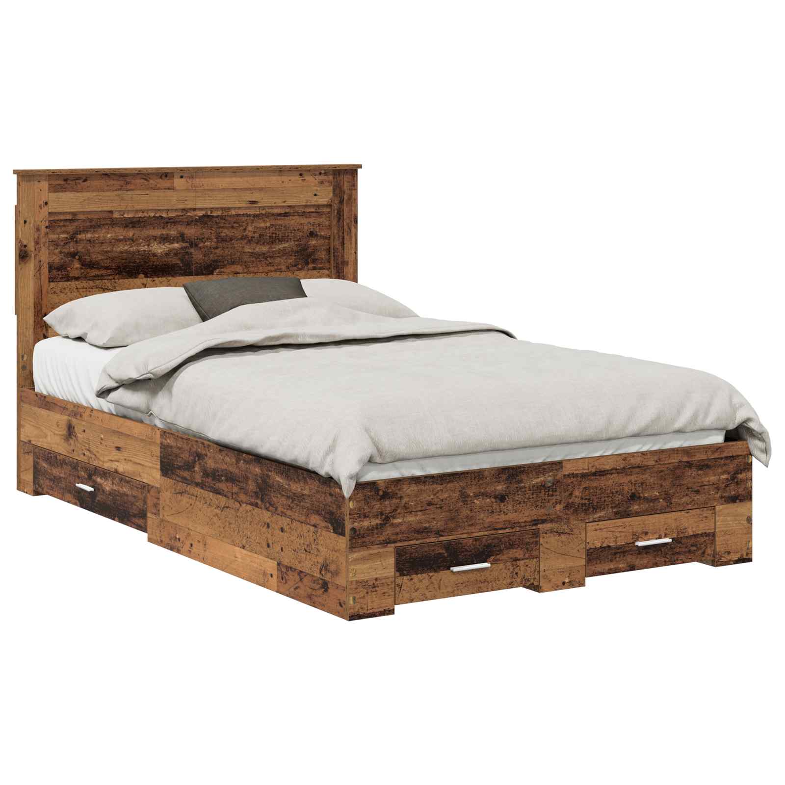 Bedframe met lade met hoofdeinde met opslag Bewerkt hout