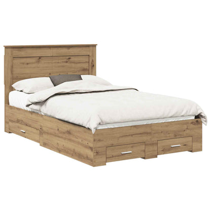 Bedframe met lade met hoofdeinde met opslag Bewerkt hout