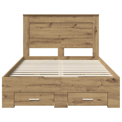 Bedframe met lade met hoofdeinde met opslag Bewerkt hout
