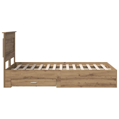Bedframe met lade met hoofdeinde met opslag Bewerkt hout