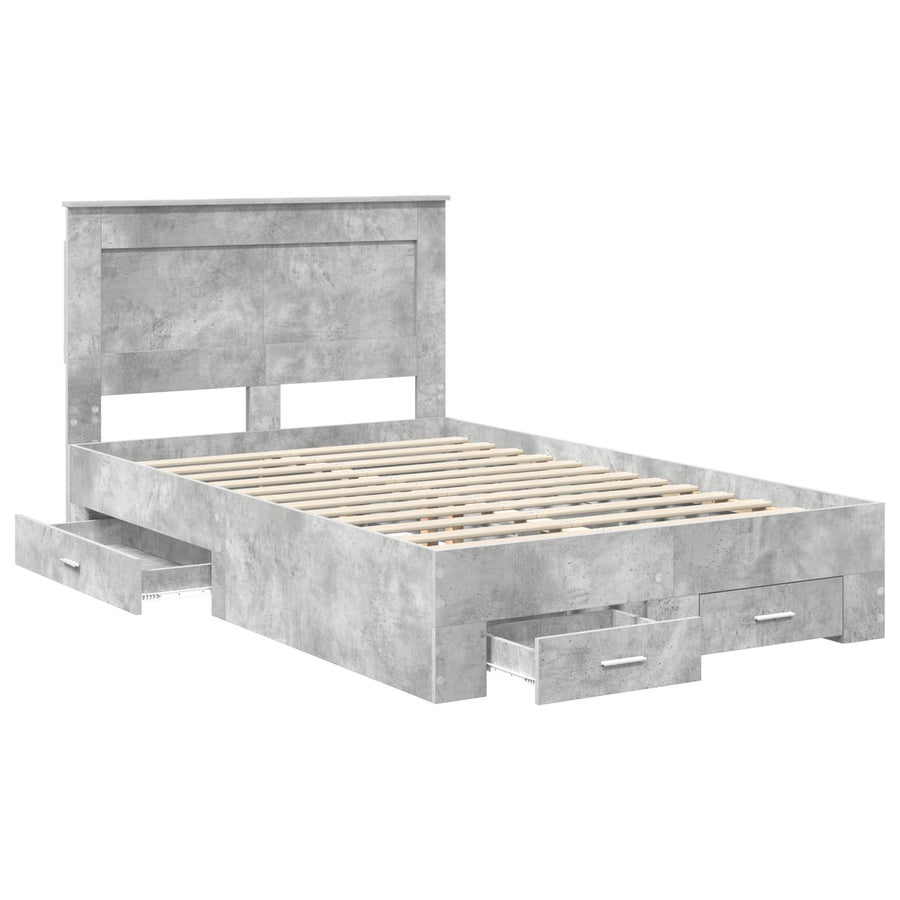 Bedframe met lade met hoofdeinde met opslag Bewerkt hout