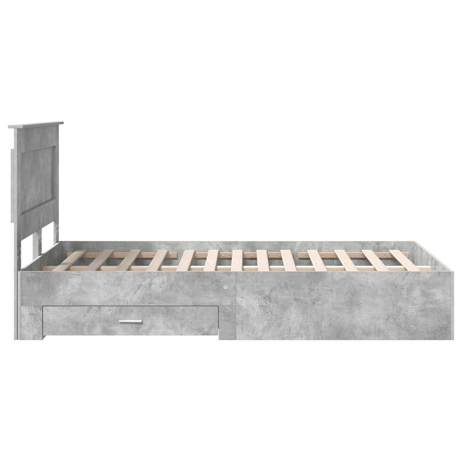 Bedframe met lade met hoofdeinde met opslag Bewerkt hout