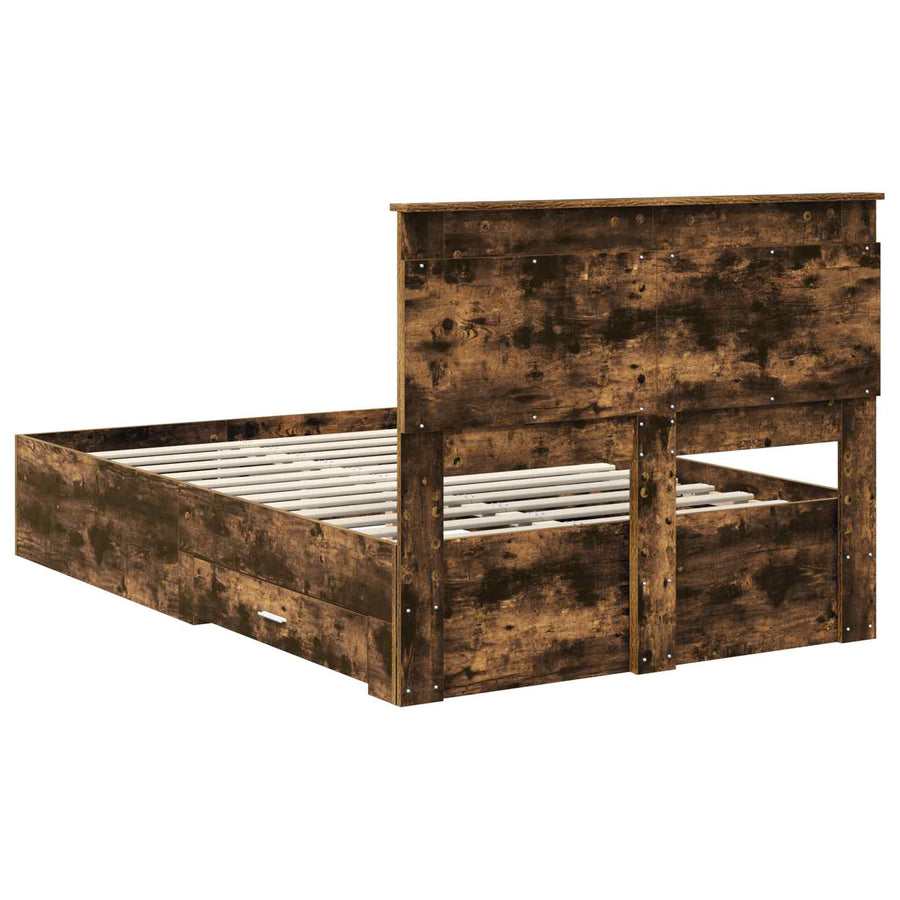 Bedframe met lade met hoofdeinde met opslag Bewerkt hout