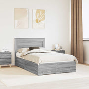 Bedframe bewerkt hout met lades en hoofdeinde
