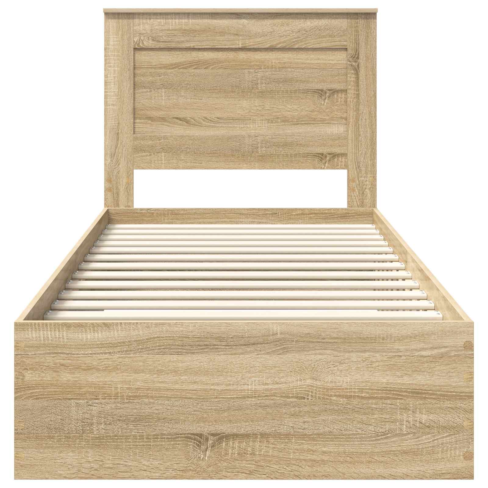 Bedframe met lade met hoofdeinde met opslag Bewerkt hout