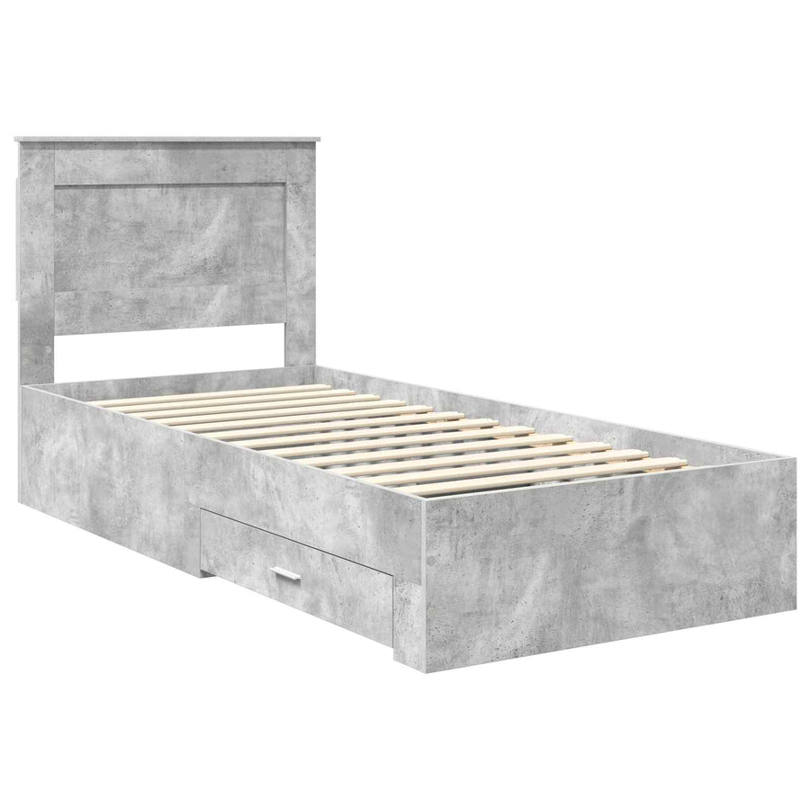 Bedframe met lade met hoofdeinde met opslag Bewerkt hout