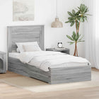 Bedframe met lade bewerkt hout