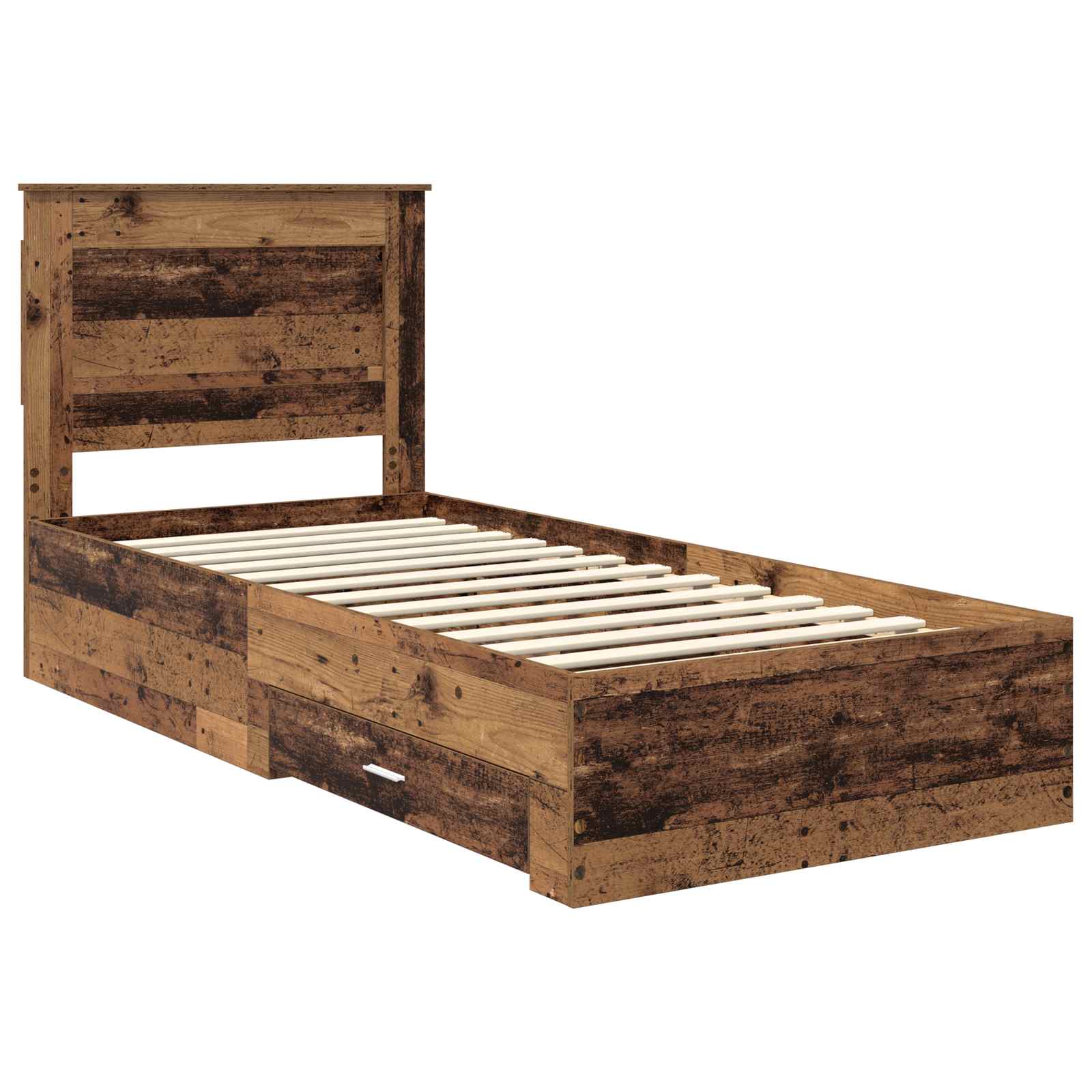 Bedframe met lade met hoofdeinde met opslag Bewerkt hout