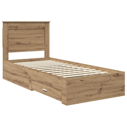 Bedframe met lade met hoofdeinde met opslag Bewerkt hout
