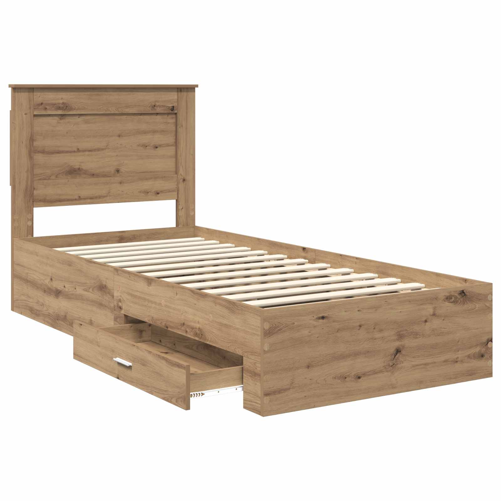 Bedframe met lade met hoofdeinde met opslag Bewerkt hout