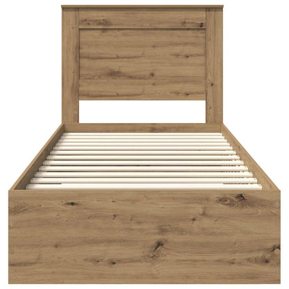 Bedframe met lade met hoofdeinde met opslag Bewerkt hout