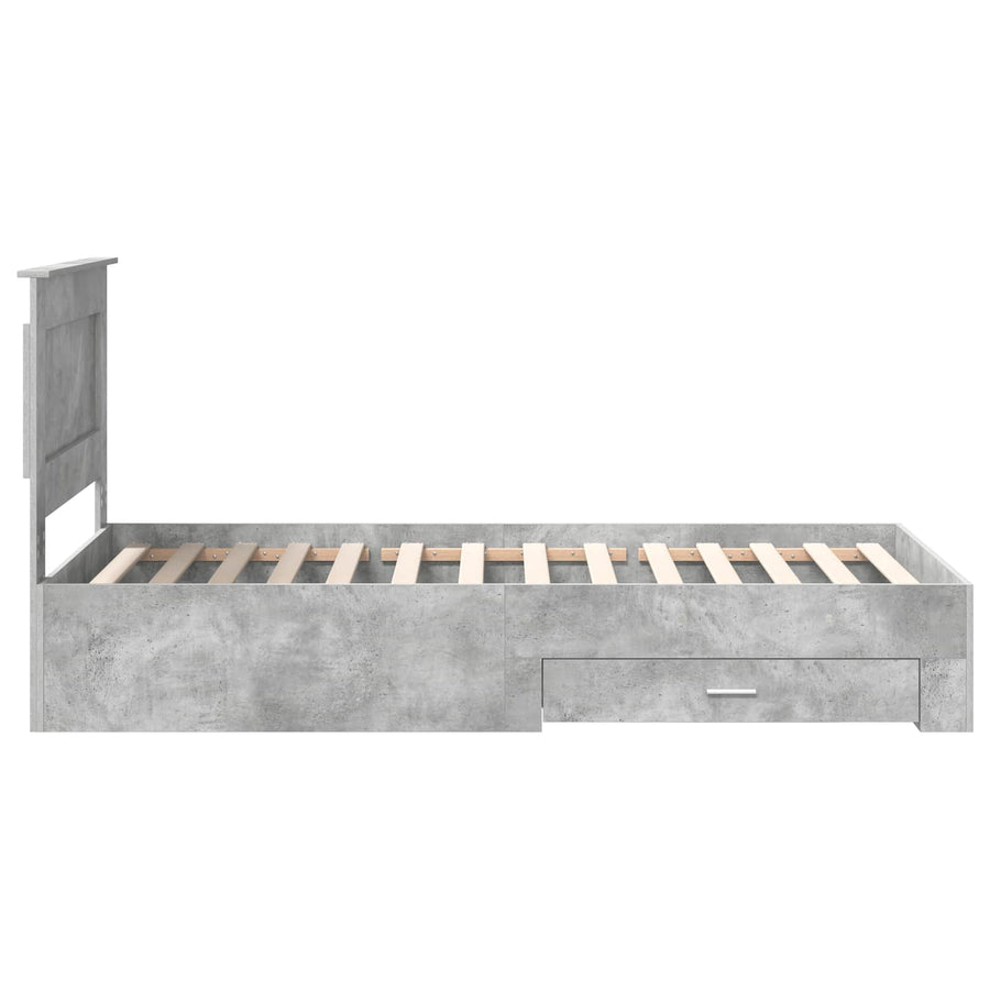 Bedframe met lade met hoofdeinde met opslag Bewerkt hout
