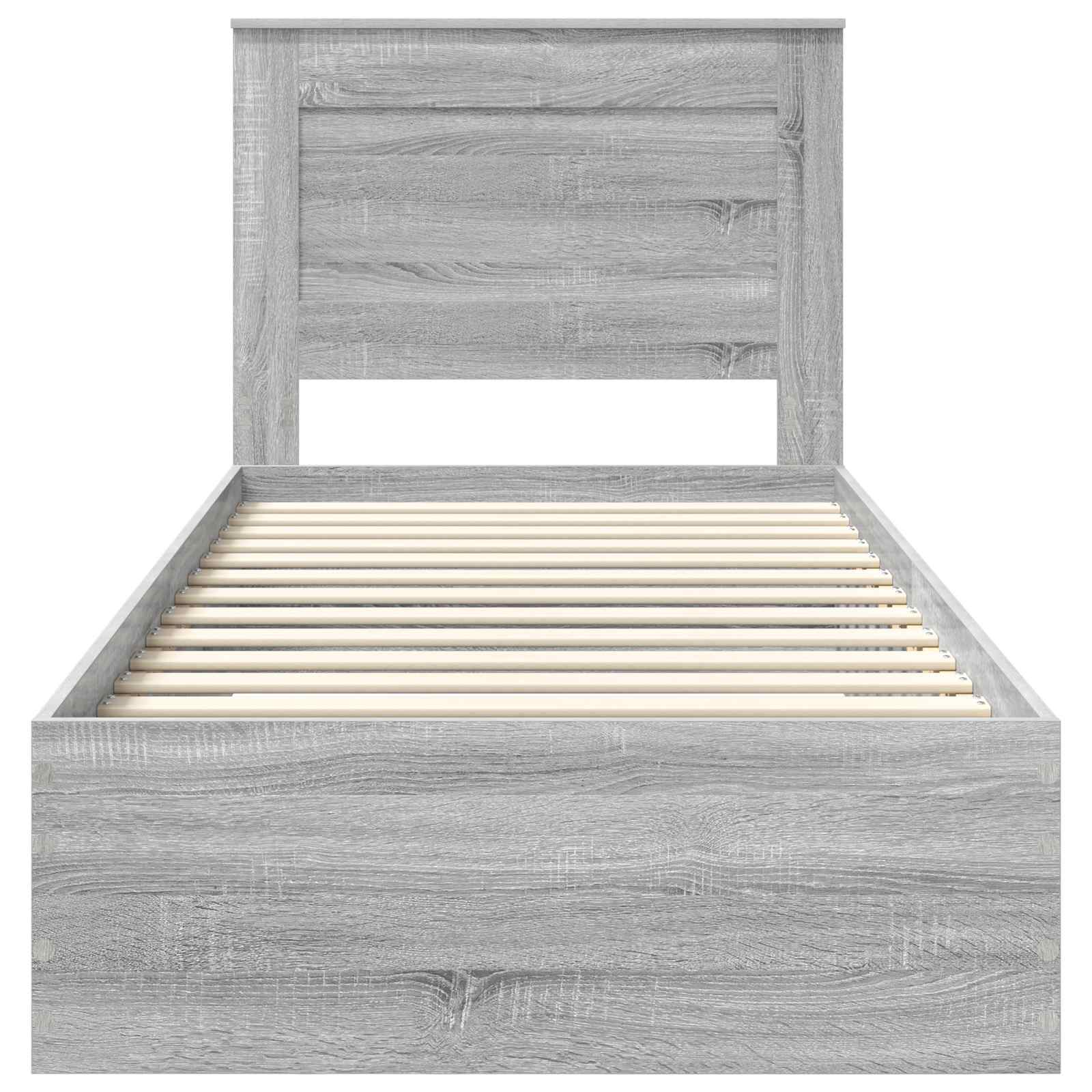 Bedframe met lade met hoofdeinde met opslag Bewerkt hout