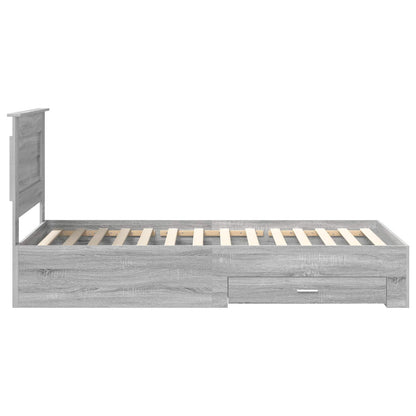 Bedframe met lade met hoofdeinde met opslag Bewerkt hout