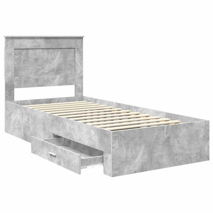 Bedframe met lade met hoofdeinde met opslag Bewerkt hout