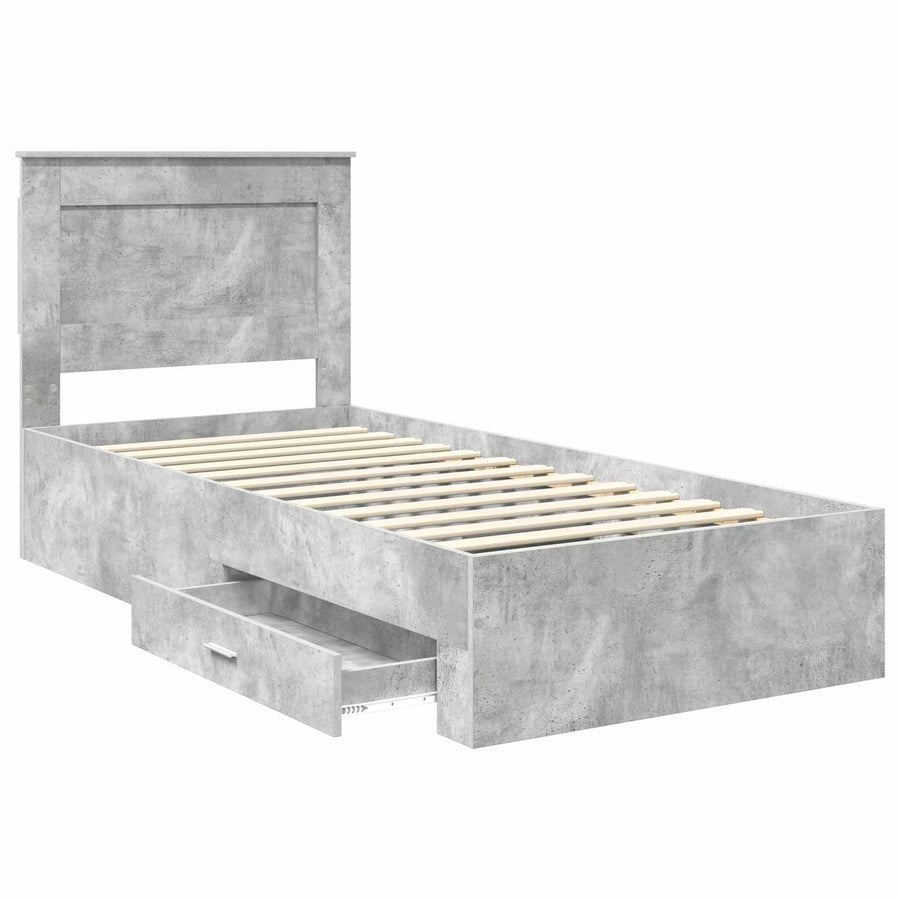 Bedframe met lade met hoofdeinde met opslag Bewerkt hout