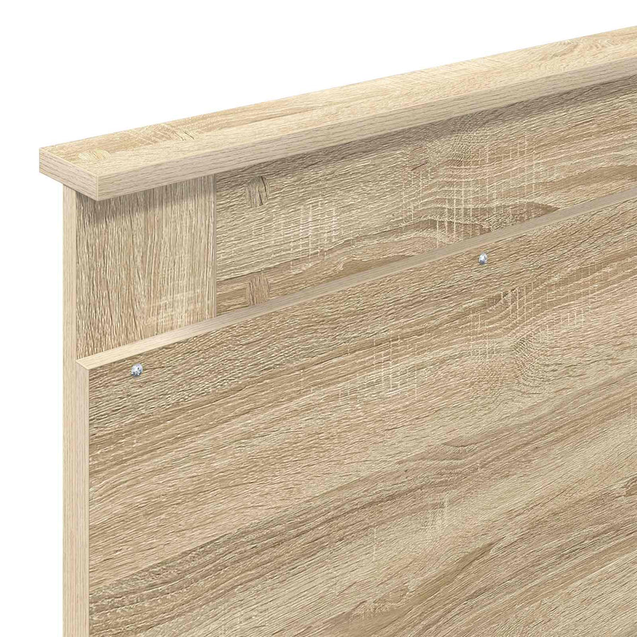 Bedframe Sonoma Eiken en Zilver 75 x 190 cm Bewerkt hout