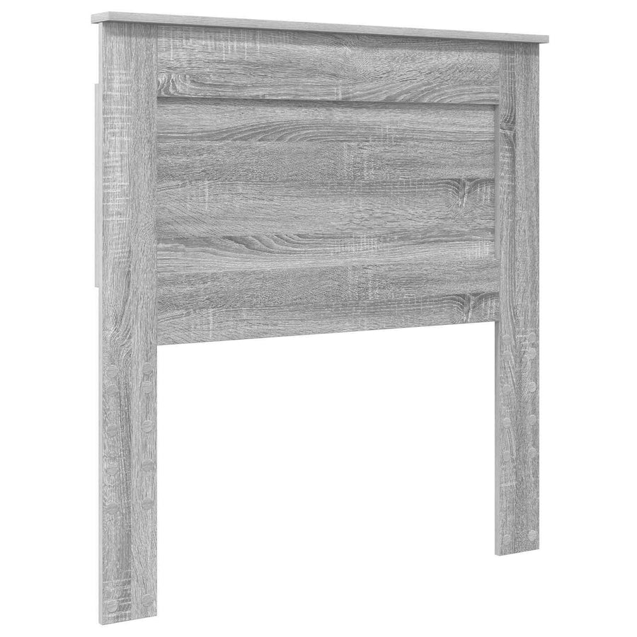 Bedframe Grijs Sonoma en Zilver 75 x 190 cm Bewerkt hout