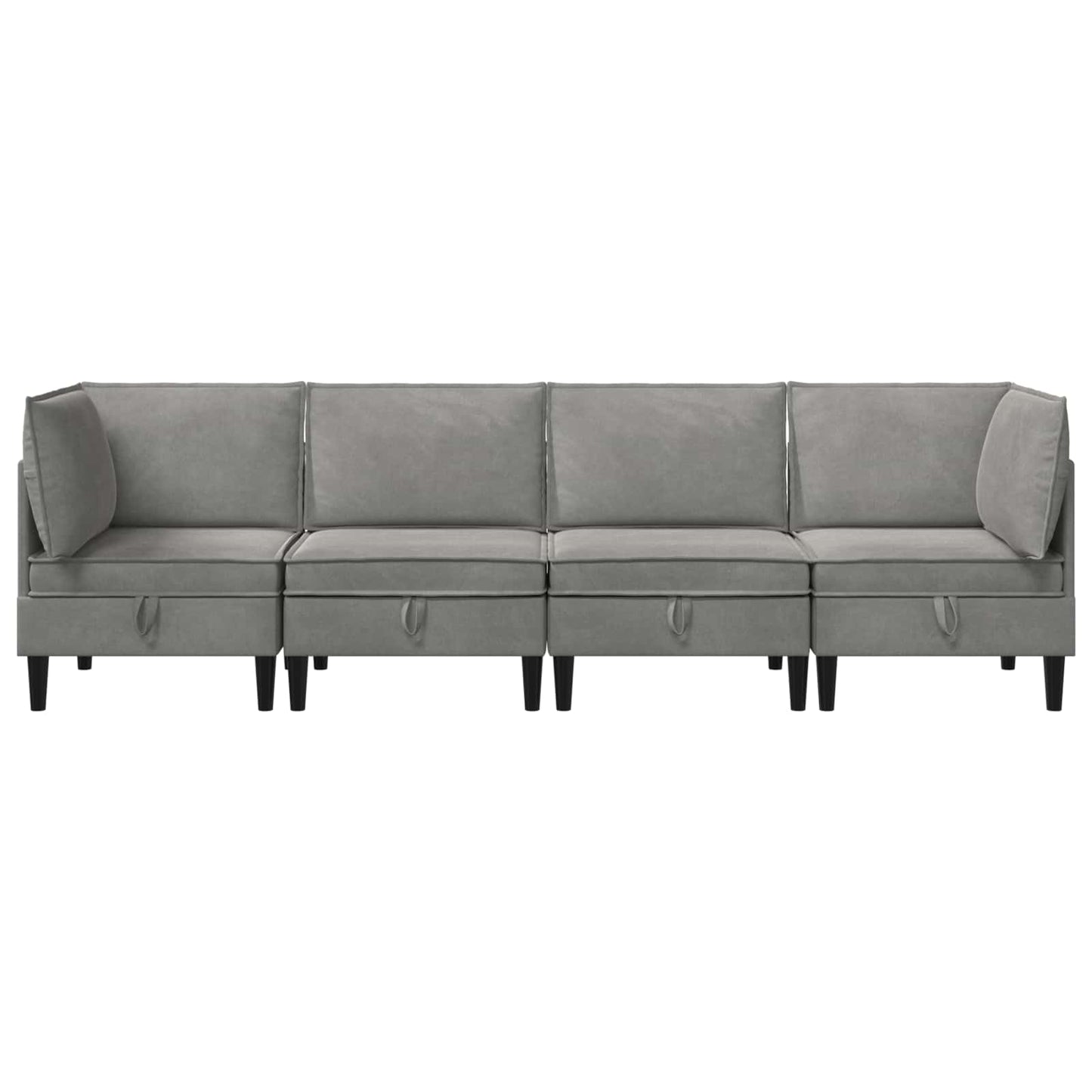 Woonkamer Meubelset met kussen 4 pcs Lichtgrijs Fluweel