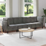 Woonkamermeubelset 280x70x82 cm donkergrijs fluweel