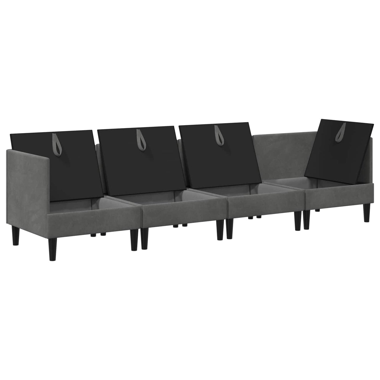 Woonkamer Meubelset met kussen 4 pcs Donkergrijs Fluweel